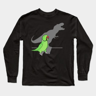 T-rex shadow - green indian ringneck Long Sleeve T-Shirt